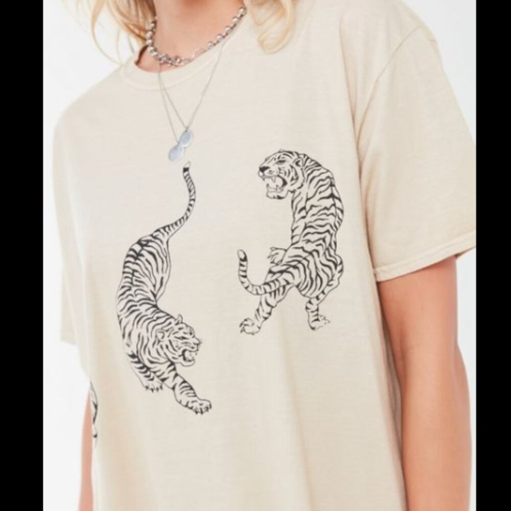 Urban Outfitters Tigers Yellow T shirt Dress